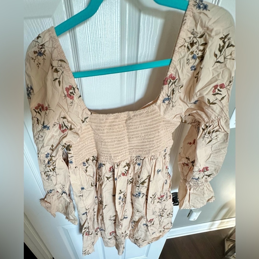 Anthropologie Embroidered Mini Dress NWT — Sand S | Cottagecore Boho - Picture 13 of 16
